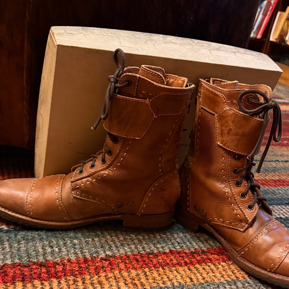 Bed Stu Men's Tan Leather Moto Boots - Picture 3 of 5
